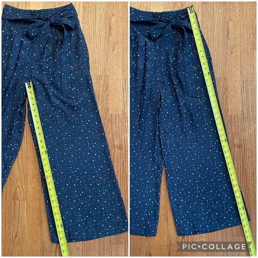 Rebecca Taylor Jacquard Silk Speckled Dot Pant in Navy Comb size 0 - Picture 13 of 13